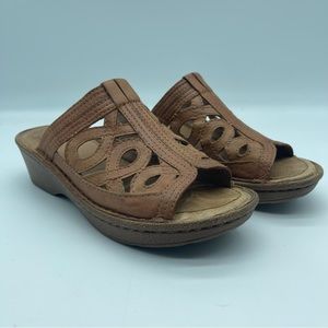 Nurture Sandals 6 Tan Wedge Leather